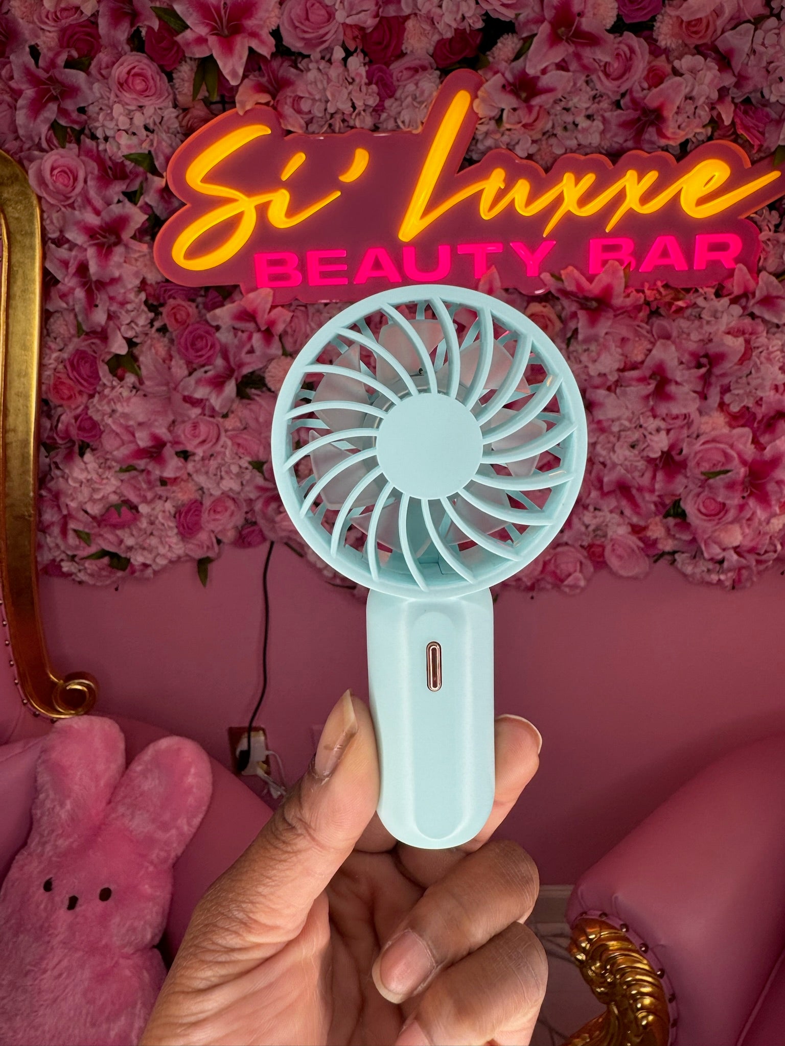 Hand held portable fan, rechargeable battery fan, 3 speed mini usb fan, eyelash extension drying fan, Bling personal fan