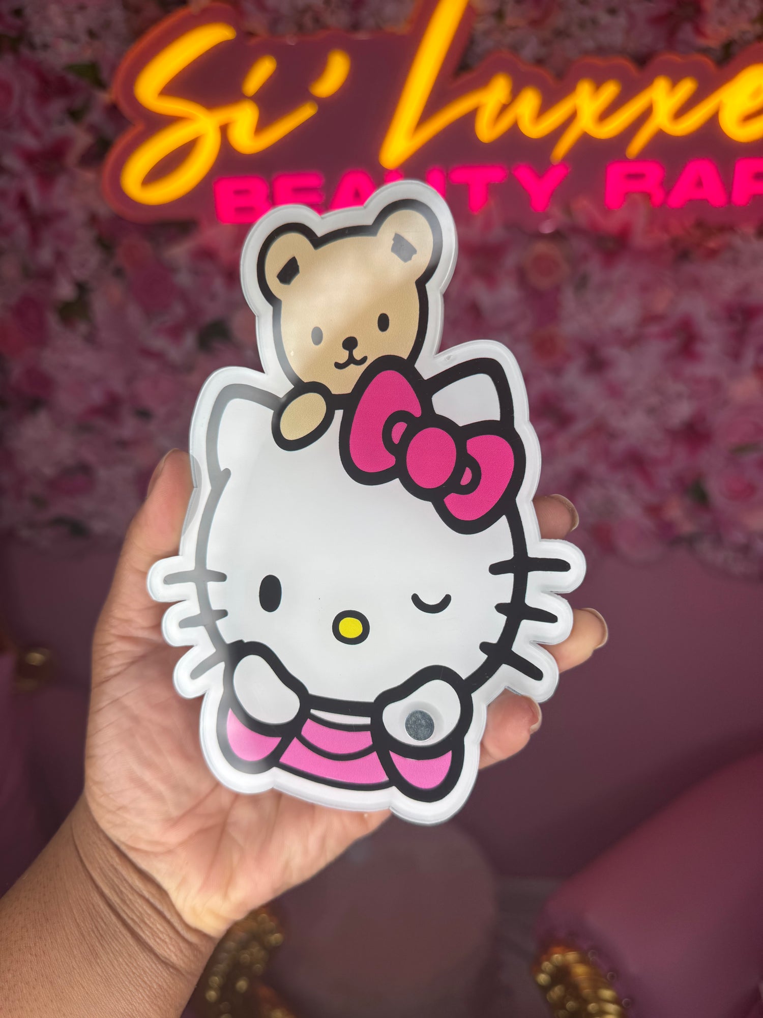 Hello Kitty Lash Tile – Cute Pink Acrylic Lash Organizer for Lash Artists