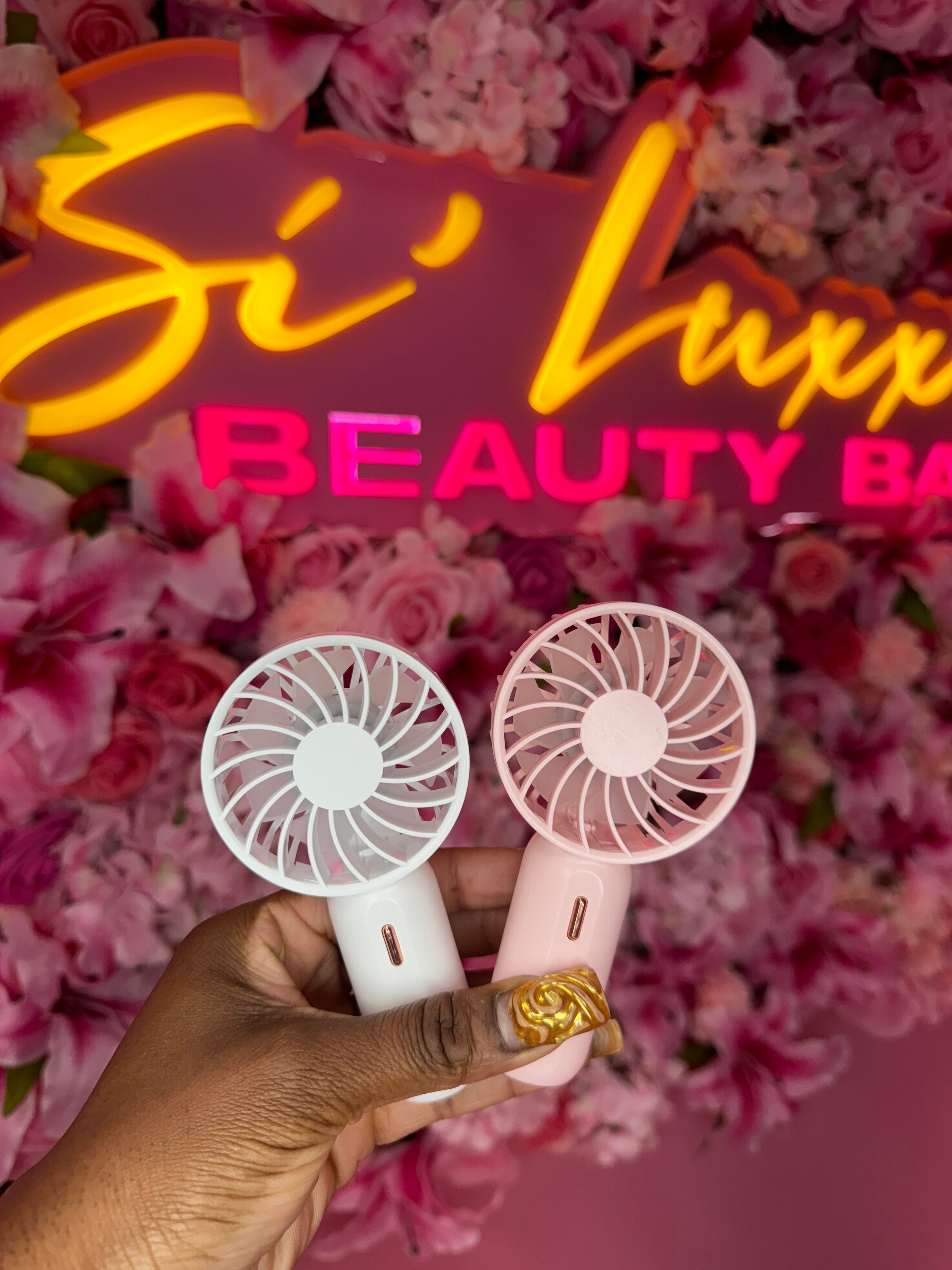 Hand held portable fan, rechargeable battery fan, 3 speed mini usb fan, eyelash extension drying fan, Bling personal fan