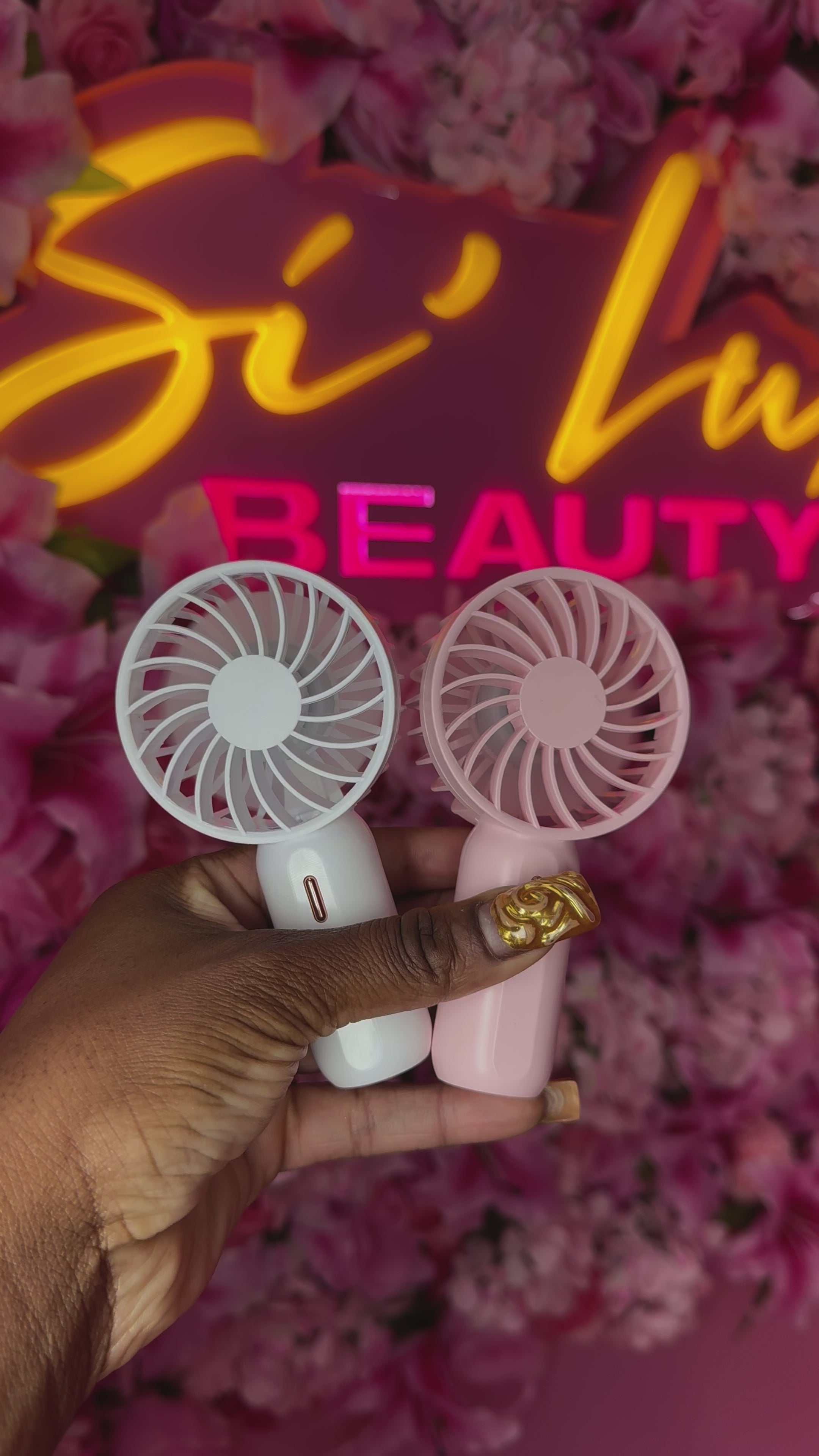 Hand held portable fan, rechargeable battery fan, 3 speed mini usb fan, eyelash extension drying fan, Bling personal fan